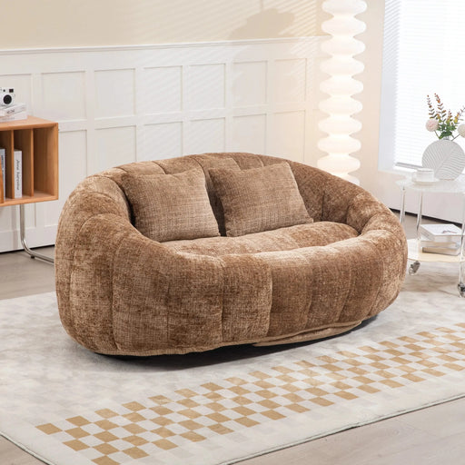 Bean Bag Sofa Lazy Sofa Durable Comfort Lounger High Back Bean Bag Chair Couch in Coffee Chenille for Adults and Kids Default -DTYStore