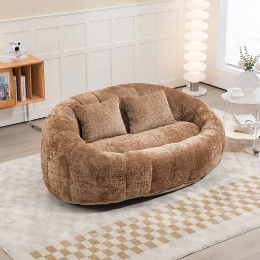 Bean Bag Sofa Lazy Sofa Durable Comfort Lounger High Back Bean Bag Chair Couch in Coffee Chenille for Adults and Kids Default -DTYStore