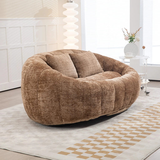 Bean Bag Sofa Lazy Sofa Durable Comfort Lounger High Back Bean Bag Chair Couch in Coffee Chenille for Adults and Kids Default -DTYStore