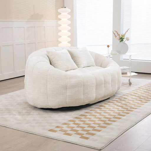 Bean Bag sofa Lazy Sofa Durable Comfort Lounger High Back Bean Bag Chair Couch for Adults and Kids, Indoor & Outdoor, Accent Floor Soft Lounge Chair (Beige chenille) Default -DTYStore