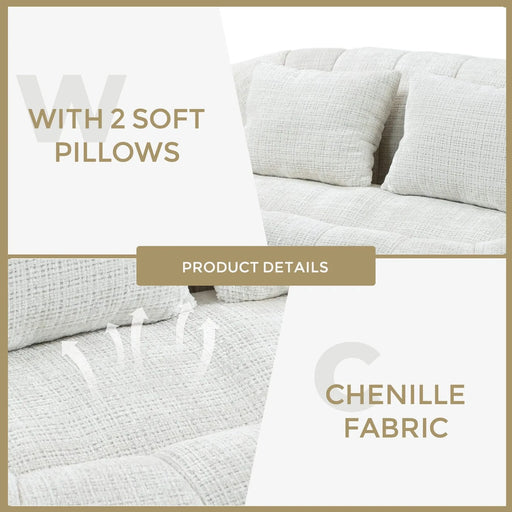 Bean Bag sofa Lazy Sofa Durable Comfort Lounger High Back Bean Bag Chair Couch for Adults and Kids, Indoor & Outdoor, Accent Floor Soft Lounge Chair (Beige chenille) Default -DTYStore