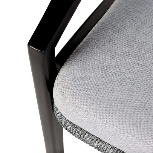 Beckham 4 Piece Outdoor Patio Seating Set in Dark Eucalyptus Wood with Gray Rope and White Cushions Default -DTYStore