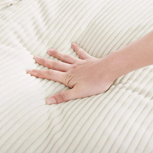 Beige Corduroy Deep Seat Single Sofa Accent Chair,Deep Seat Couch with Waist Pillow for Living Room/Apartment/Office Default -DTYStore