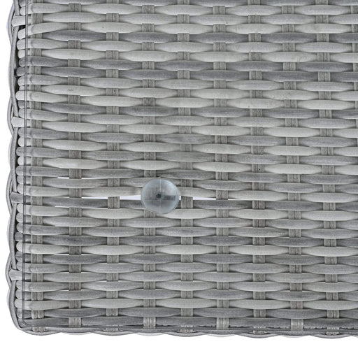 Beige Outdoor Patio Rattan Furniture Set with Adjustable Table, Recliners, Side Tables, and Ottomans Default -DTYStore