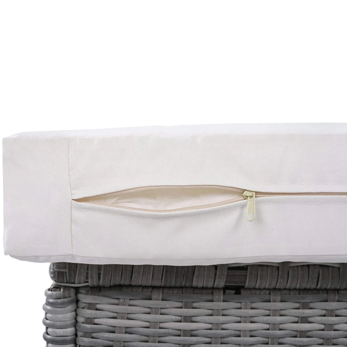 Beige Outdoor Patio Rattan Furniture Set with Adjustable Table, Recliners, Side Tables, and Ottomans Default -DTYStore