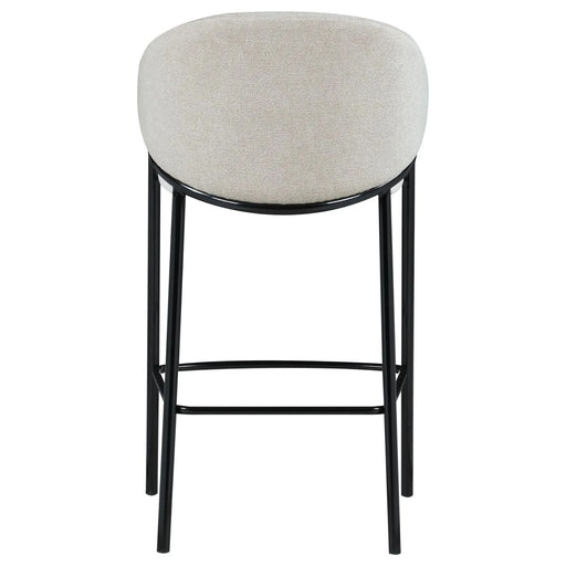 Beige and Glossy Black Sloped Arm Bar Stools (Set of 2) Default -DTYStore