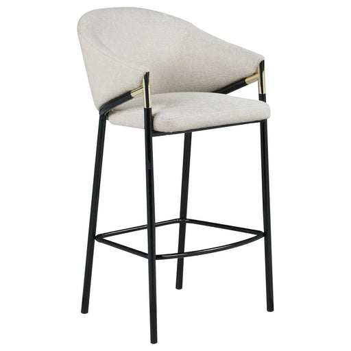 Beige and Glossy Black Sloped Arm Bar Stools (Set of 2) Default -DTYStore