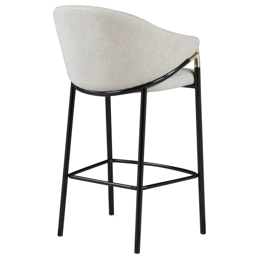 Beige and Glossy Black Sloped Arm Bar Stools (Set of 2) Default -DTYStore