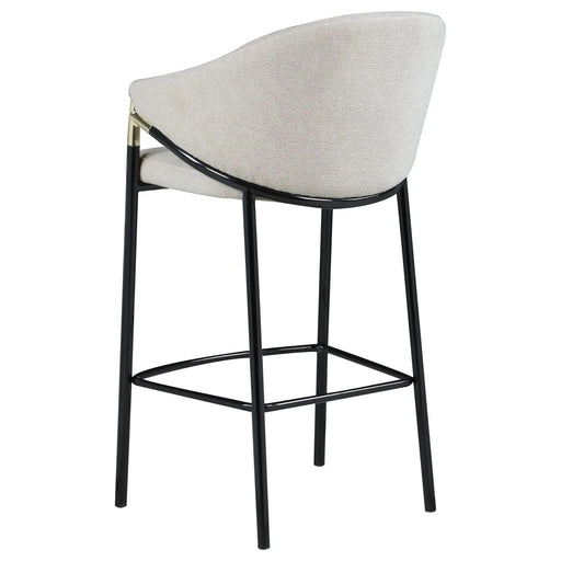 Beige and Glossy Black Sloped Arm Bar Stools (Set of 2) Default -DTYStore