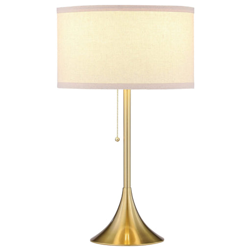Bellflower Gold 24-inch Drum Shade Metal Table Lamp Default -DTYStore