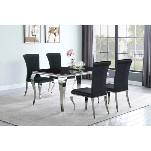 Belt Black and Mirrored Dining Table Default -DTYStore