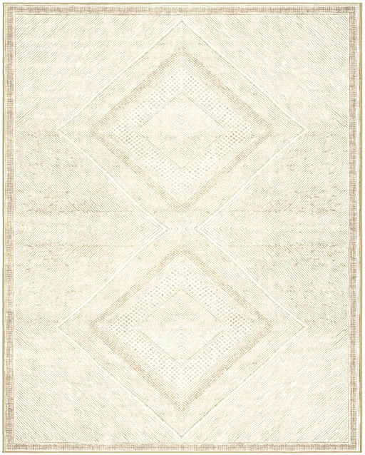 Benzara Beige and White Viscose Area Rug 8x10 Default -DTYStore
