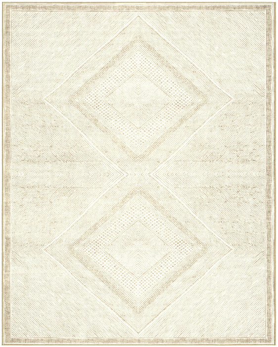 Benzara Beige and White Viscose Area Rug 8x10 Default -DTYStore