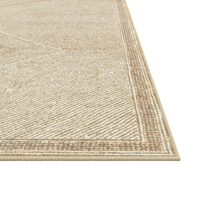 Benzara Beige and White Viscose Area Rug 8x10 Default -DTYStore