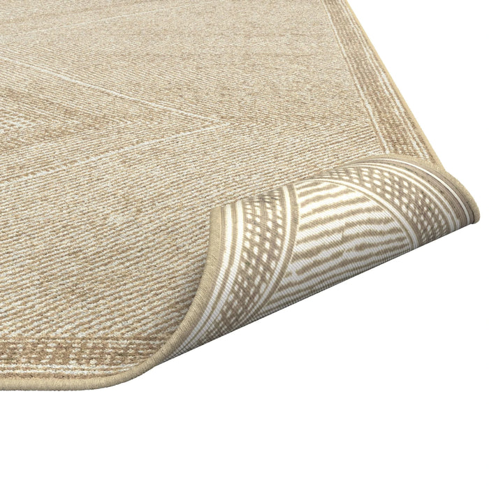 Benzara Beige and White Viscose Area Rug 8x10 Default -DTYStore