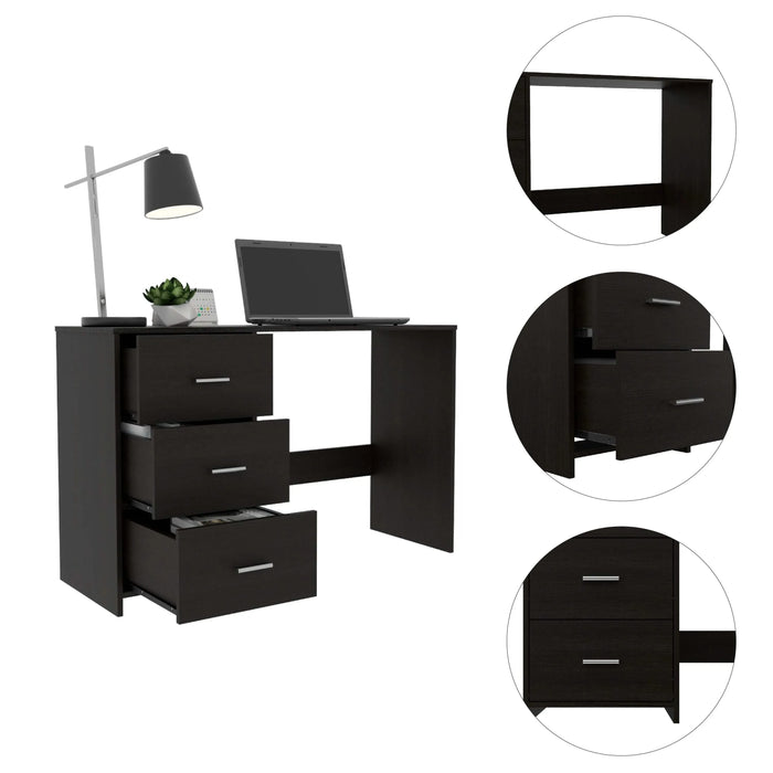 Berlin Three Drawers Desk Default -DTYStore