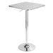 Bistro Contemporary Adjustable Square Bar Table in Silver by LumiSource Default -DTYStore