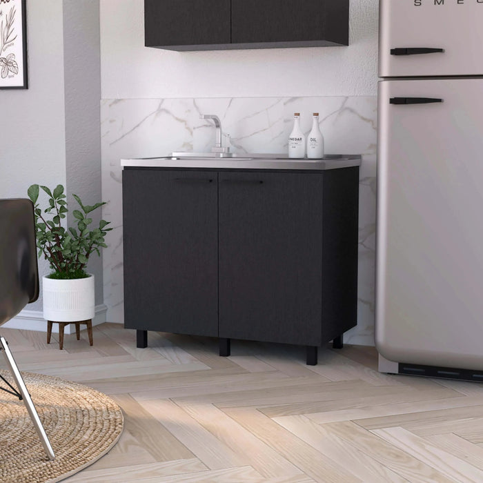 Black 2 Utility Sink and Cabinet Default -DTYStore