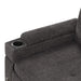 Black Convertible L-shaped Sofa Couch with Storage, Cup Holders, USB Ports, Chenille Fabric, 83.5' Default -DTYStore