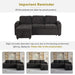 Black Convertible L-shaped Sofa Couch with Storage, Cup Holders, USB Ports, Chenille Fabric, 83.5' Default -DTYStore