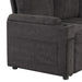 Black Convertible L-shaped Sofa Couch with Storage, Cup Holders, USB Ports, Chenille Fabric, 83.5' Default -DTYStore