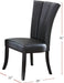 Black Faux Leather Upholstered Lines back Set of 2pc Chairs Dining Room Wide Flair back Chair Default -DTYStore