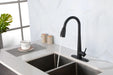 Black Kitchen Faucets with Pull Down Sprayer, Kitchen Sink Faucet with Pull Out Sprayer, Fingerprint Resistant, Single Hole Deck Mount, Single Handle Copper Kitchen Faucet, Matte Black - DTY Store