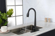 Black Kitchen Faucets with Pull Down Sprayer, Kitchen Sink Faucet with Pull Out Sprayer, Fingerprint Resistant, Single Hole Deck Mount, Single Handle Copper Kitchen Faucet, Matte Black - DTY Store