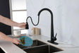 Black Kitchen Faucets with Pull Down Sprayer, Kitchen Sink Faucet with Pull Out Sprayer, Fingerprint Resistant, Single Hole Deck Mount, Single Handle Copper Kitchen Faucet, Matte Black - DTY Store