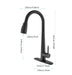 Black Kitchen Faucets with Pull Down Sprayer, Kitchen Sink Faucet with Pull Out Sprayer, Fingerprint Resistant, Single Hole Deck Mount, Single Handle Copper Kitchen Faucet, Matte Black Kitchen, Kitchen Faucets, Kitchen Faucets & Plumbing, searchfilter_Kitchen| DTY Store