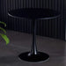 Black Round Table, Modern Dining Table, MDF Top and Steel Base Tulip Round Kitchen Table, Mid Century Coffee Table for Living Room 24 Inch,Kitchen Table,Oval Dining Table,Gift for Mother's day Default -DTYStore
