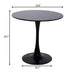 Black Round Table, Modern Dining Table, MDF Top and Steel Base Tulip Round Kitchen Table, Mid Century Coffee Table for Living Room 24 Inch,Kitchen Table,Oval Dining Table,Gift for Mother's day Default -DTYStore