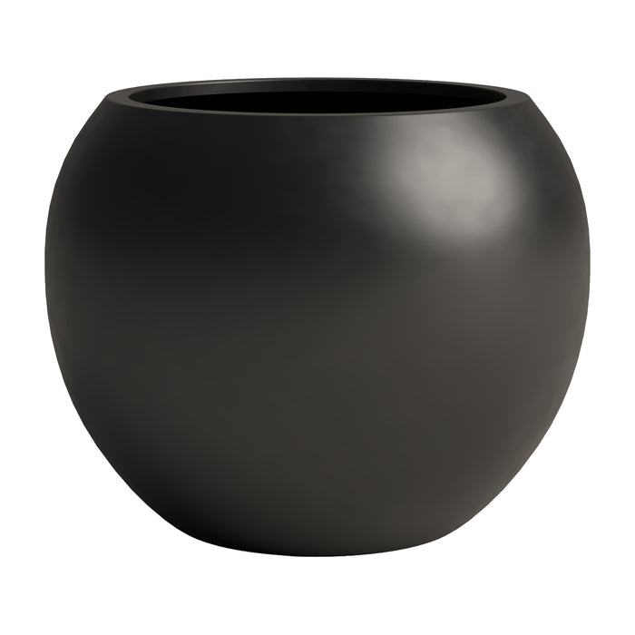 Mount Sherman Sculptural Fiberstone Planter With Open Sphere Top Design