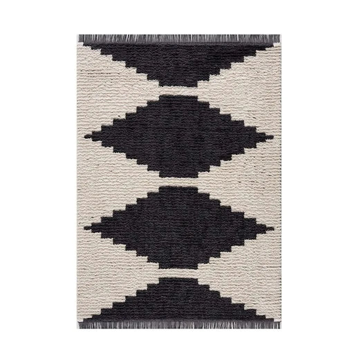 Black & Ivory Modern Area Rug Default -DTYStore