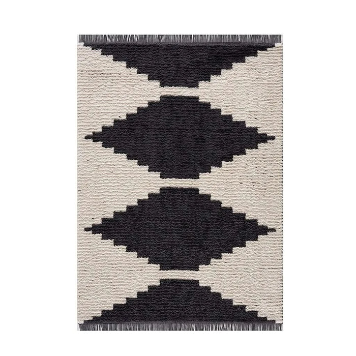 Black & Ivory Modern Area Rug Default -DTYStore