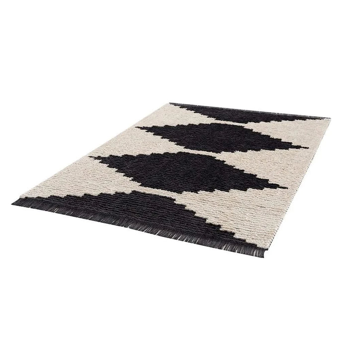 Black & Ivory Modern Area Rug Default -DTYStore