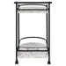 Black and Faux White Marble Serving Cart with Wine Rack Default -DTYStore