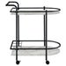 Black and Faux White Marble Serving Cart with Wine Rack Default -DTYStore