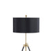 Black and Gold Tripod Drum Shade Floor Lamp Default -DTYStore