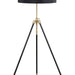 Black and Gold Tripod Drum Shade Floor Lamp Default -DTYStore