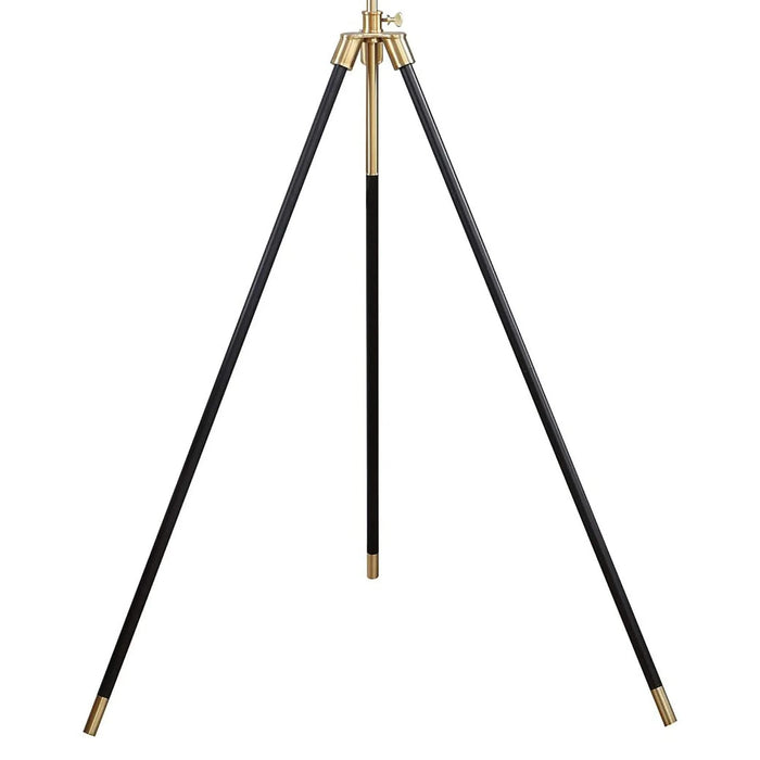 Black and Gold Tripod Drum Shade Floor Lamp Default -DTYStore