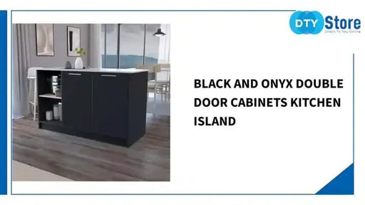 Black and Onyx Double Door Cabinets Kitchen Island Default -DTYStore