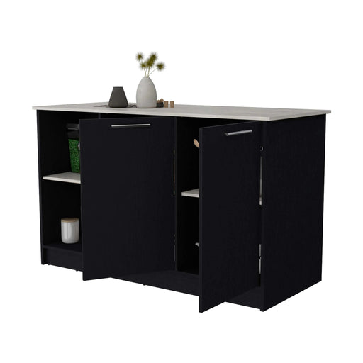 Black and Onyx Double Door Cabinets Kitchen Island Default -DTYStore