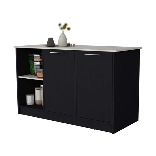 Black and Onyx Double Door Cabinets Kitchen Island Default -DTYStore