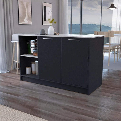 Black and Onyx Double Door Cabinets Kitchen Island Default -DTYStore