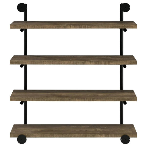 Black and Rustic Oak 40-inch Wall Shelf Default -DTYStore