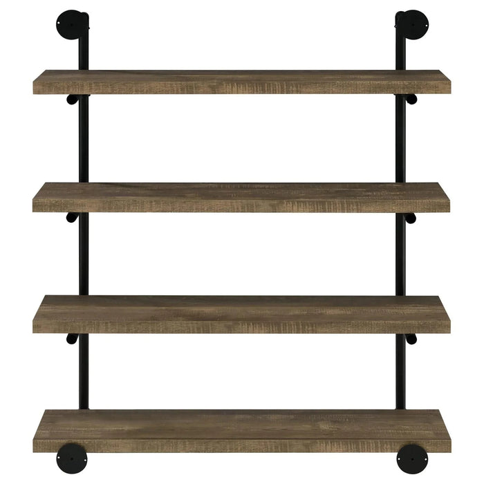 Black and Rustic Oak 40-inch Wall Shelf Default -DTYStore