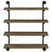 Black and Rustic Oak 40-inch Wall Shelf Default -DTYStore