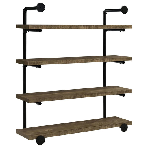 Black and Rustic Oak 40-inch Wall Shelf Default -DTYStore