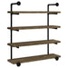 Black and Rustic Oak 40-inch Wall Shelf Default -DTYStore